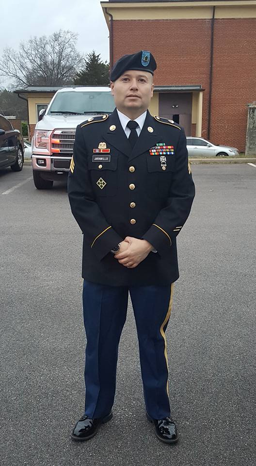 Francisco J. Jaramillo in U.S. Army dress uniform, Staff Sergeant