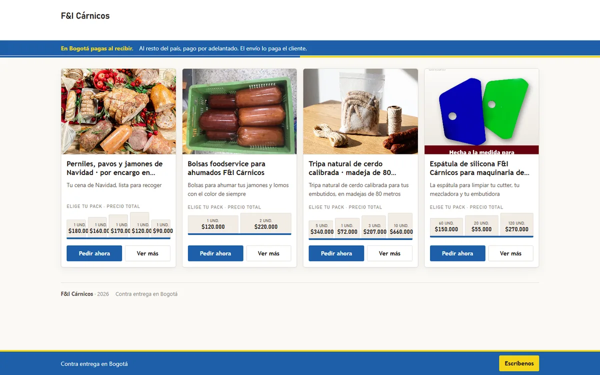 Online store of F&I Cárnicos