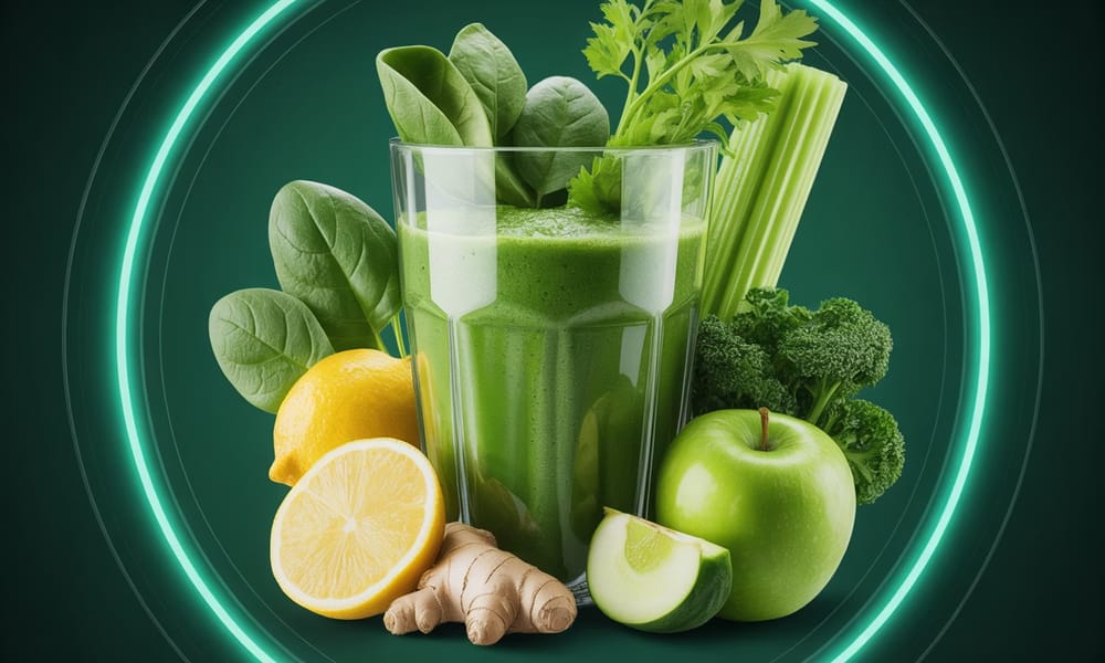 Smoothie verde detox con jengibre