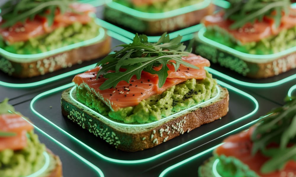 Tostadas de aguacate con salmon